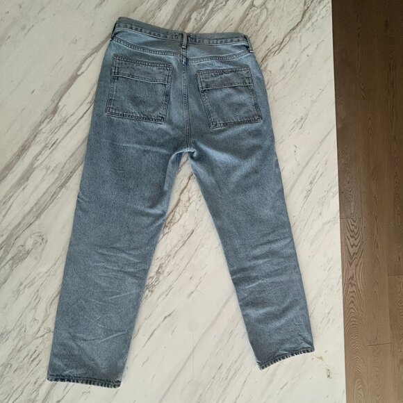 Agolde Cooper Cargo Pants in Rank Womens Size 28 Jeans Blue Light Wash Denim - Picture 2 of 9